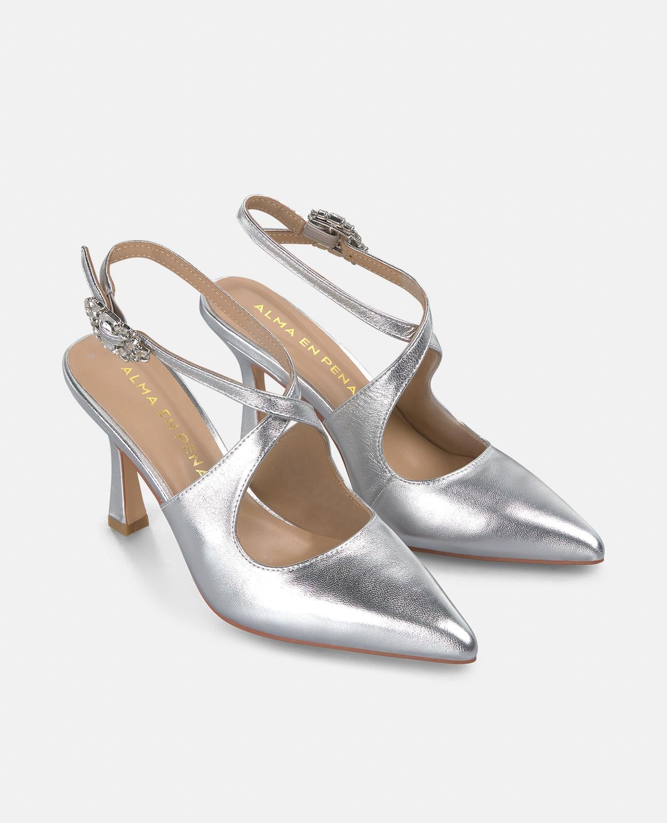alma-en-pena-alfa-53764-stiletto-pumps-mit-flechtriemen-silber image 2