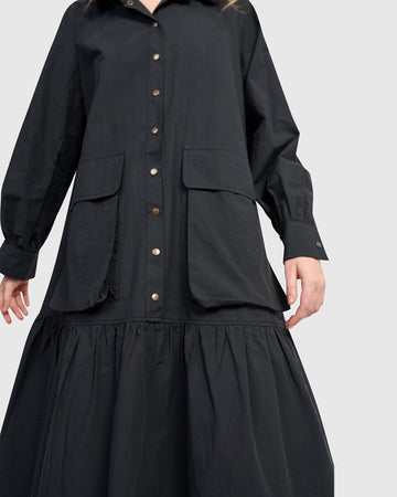 alembika-urban-legion-cotton-shirtdress-schwarz image 8