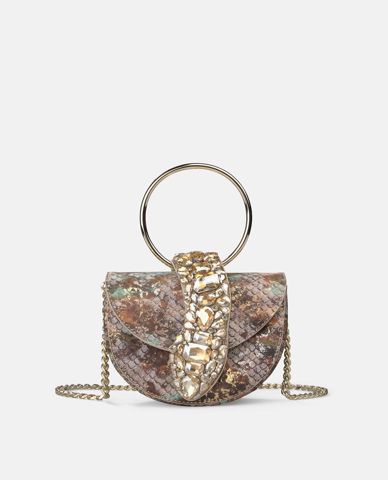 alma-en-pena-snake-shoulder-bag-halbmond-handtasche-leder-camel image 1