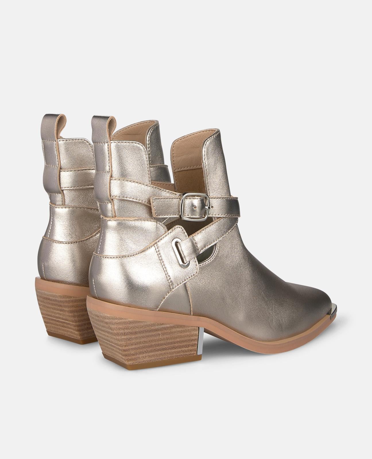 alma-en-pena-riemen-stiefelette-bronze-metallic-5-cm-blockabsatz image 3