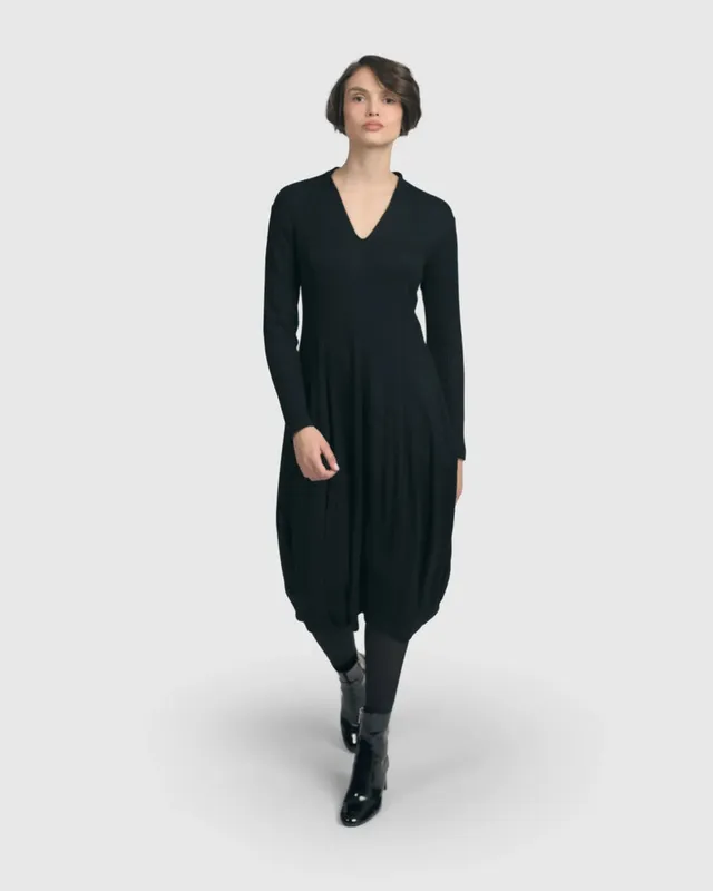 alembika-legend-waffle-cocoon-kleid-schwarz image 1