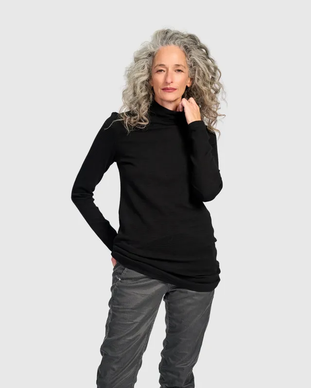 alembika-ribbed-turtleneck-tunika-schwarz image 1