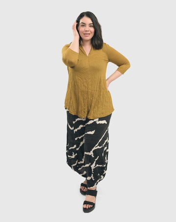 alembika-ice-crinkle-punto-pants-black-stretchhose-mit-print image 6