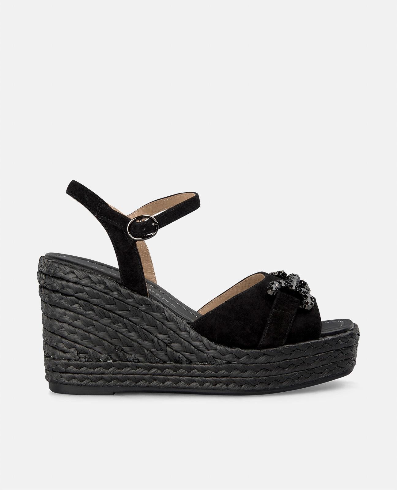 alma-en-pena-keilsandalette-schwarz-mit-strass-steg-9-8-cm image 1