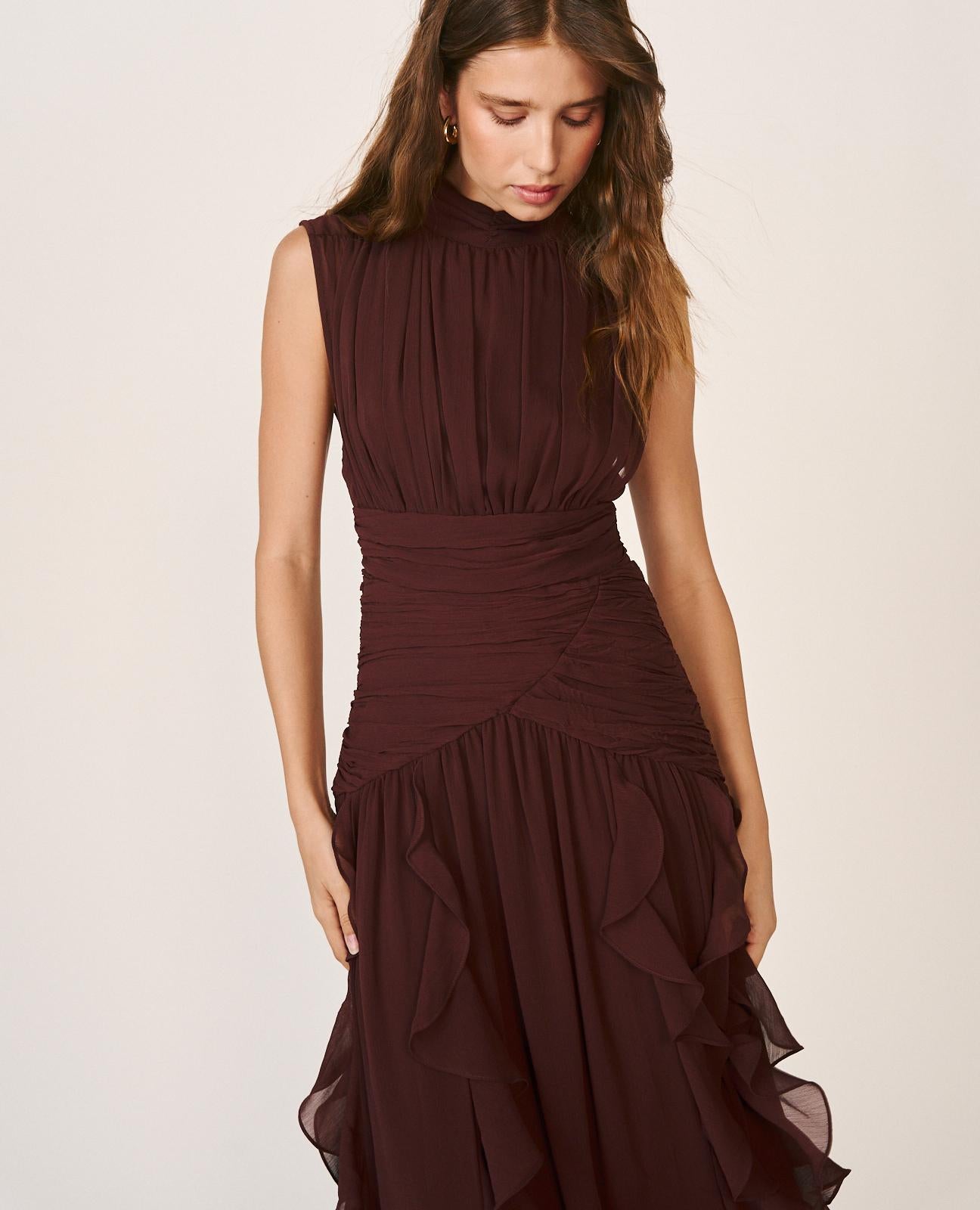 alma-en-pena-langes-kleid-mit-r-schen-braun-rmellos image 6