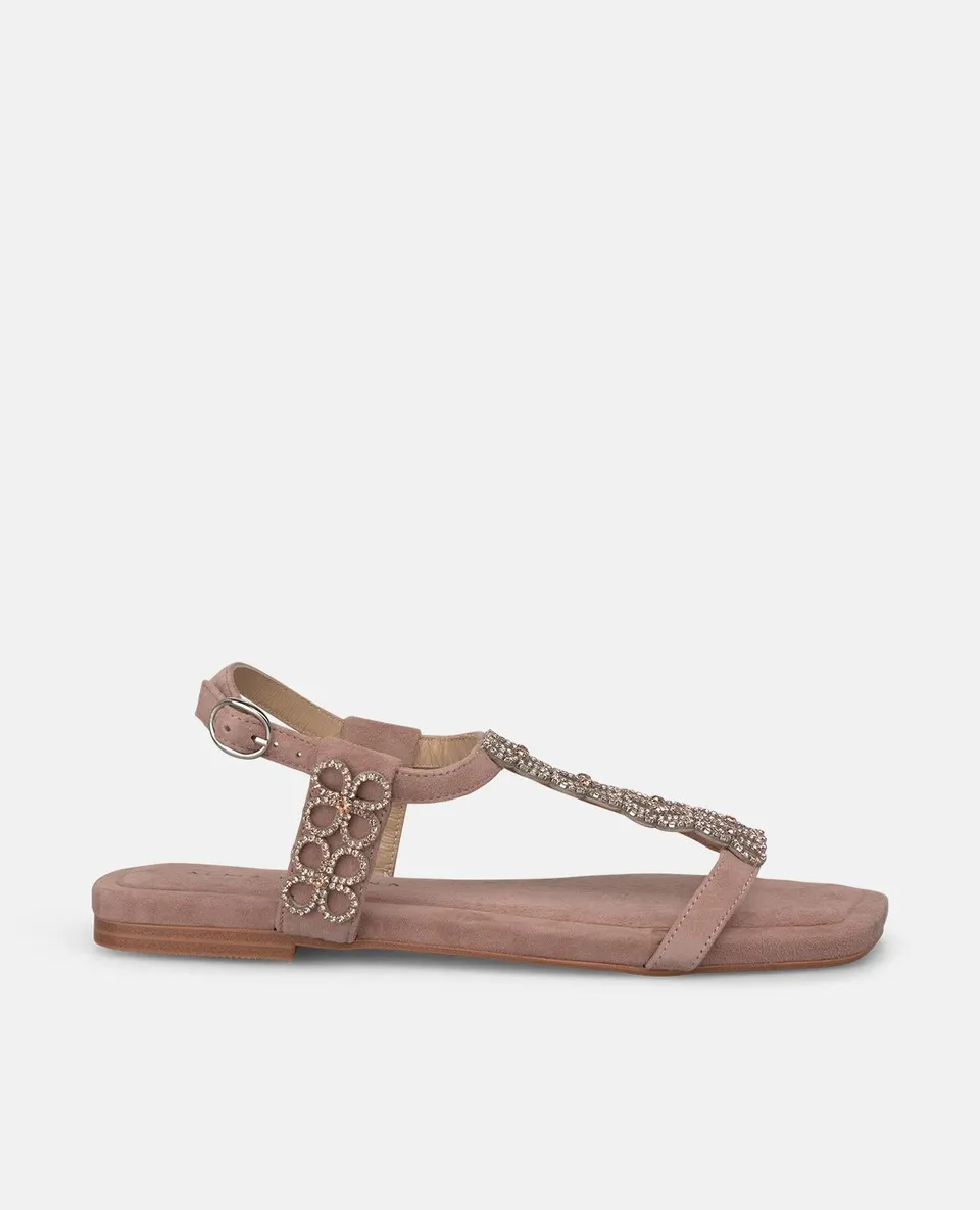 alma-en-pena-flache-sandale-mit-kreis-ornament-rosa image 1