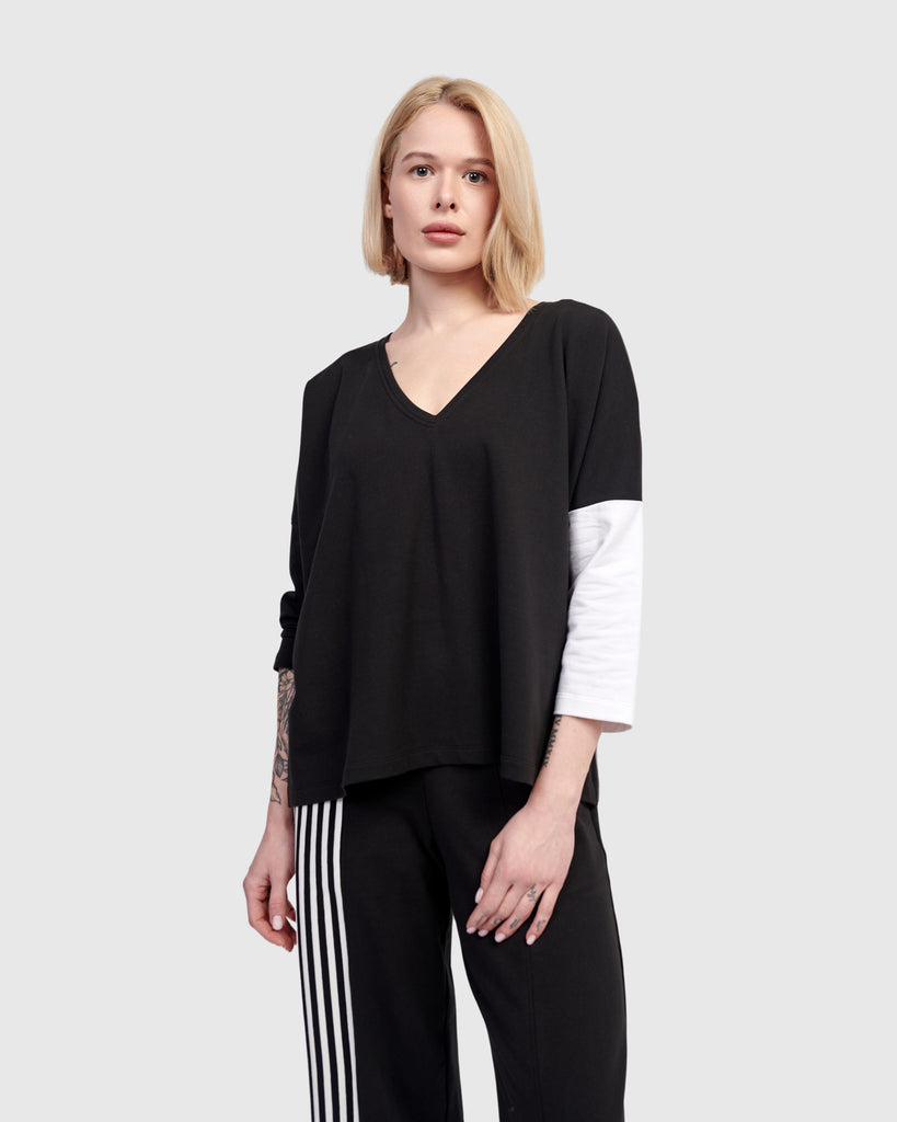 alembika-sadie-boxy-top-black-white image 1
