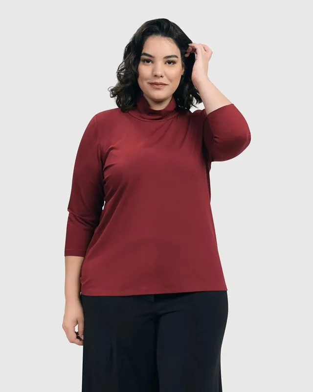 alembika-essential-mockneck-top-plum image 1