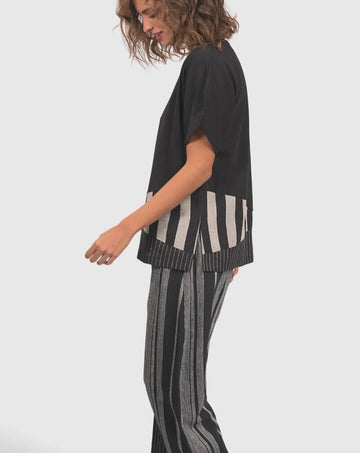 alembika-melange-flat-front-trousers-stripe-leinenhose image 5
