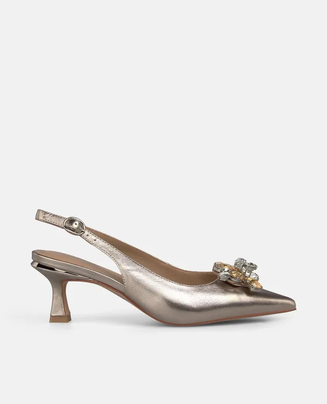 alma-en-pena-slingback-pumps-bronze-mit-schmuckstein-8-5-cm-absatz image 1