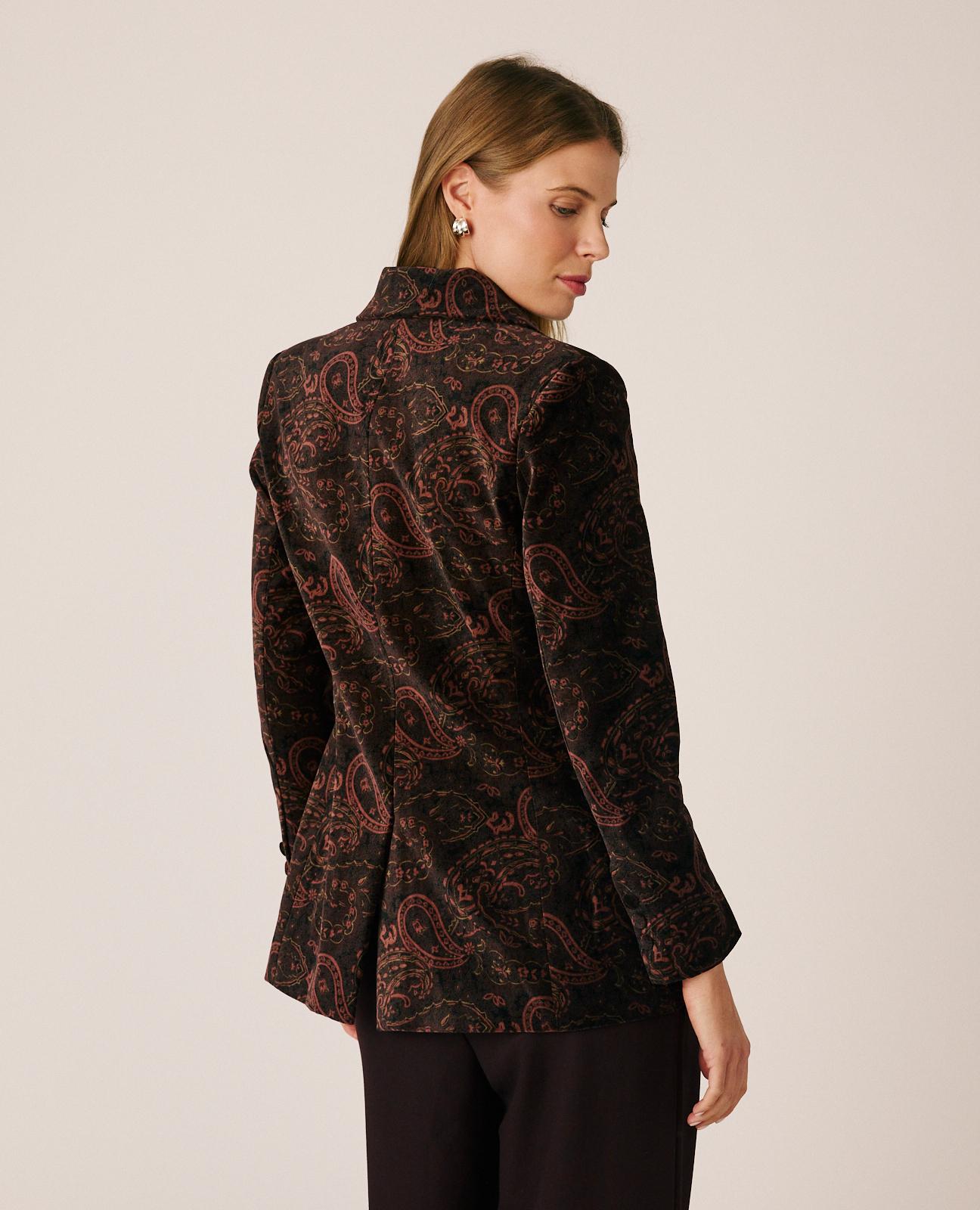 alma-en-pena-paisley-velvet-blazer-samtblazer-braun-wickeloptik image 8