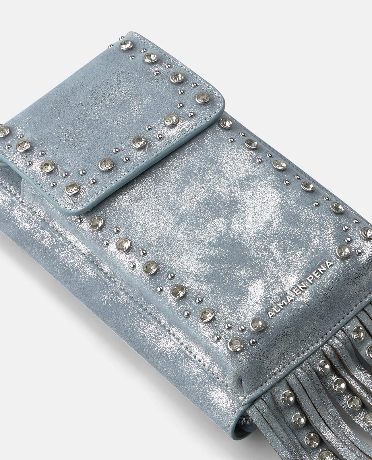 alma-en-pena-natalia-rhinestone-clutch-bag-leder-umh-ngetasche-blau image 1