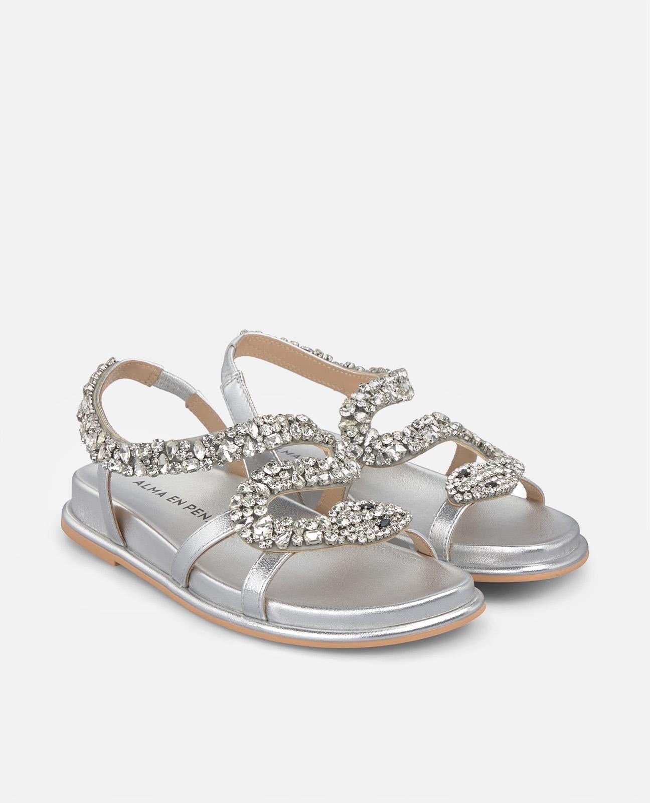 alma-en-pena-flat-sandal-snake-flache-sandalen-silber image 2