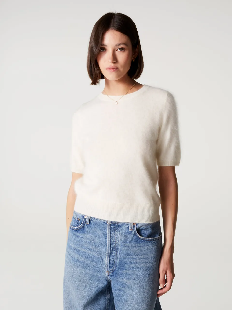 absolut-amaya-pullover-rundhals-100-kaschmir-kurzarm-creme-wei image 1