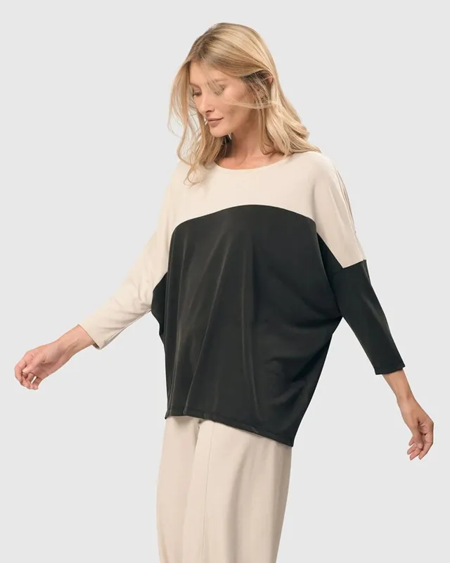 alembika-yin-yang-dolman-top-grey-ivory image 1
