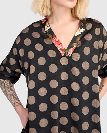 alembika-maison-a-linien-kleid-black-bronze-dots image 4
