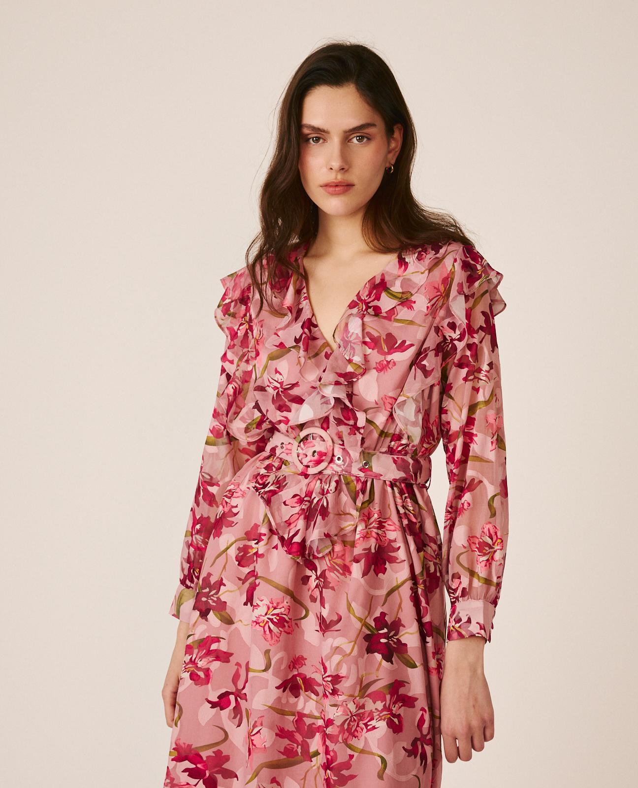 alma-en-pena-midi-dress-with-flowing-sleeves-blumen-midikleid-rosa image 2