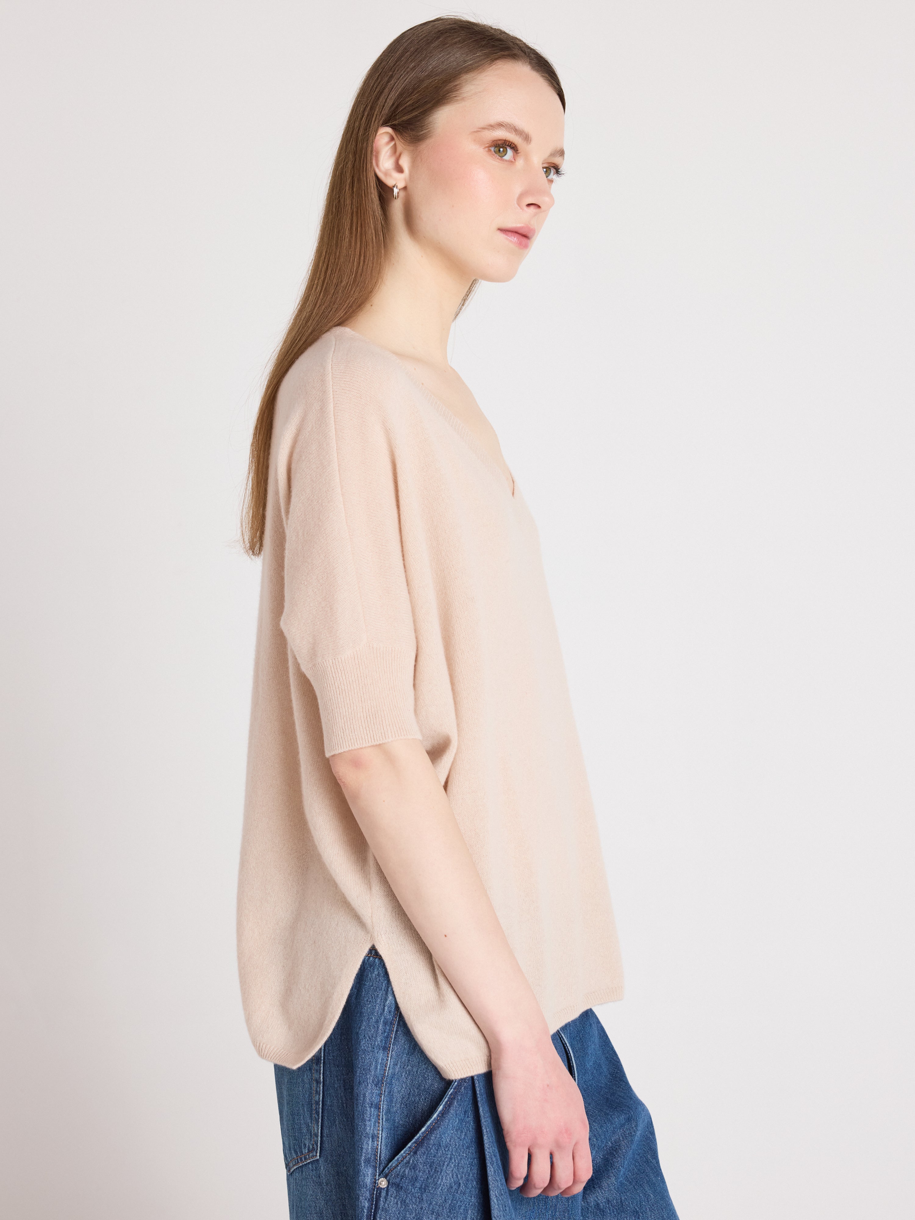 absolut-kate-kurzarm-pull-poncho-mit-v-ausschnitt-aus-kaschmir-f-r-damen image 3