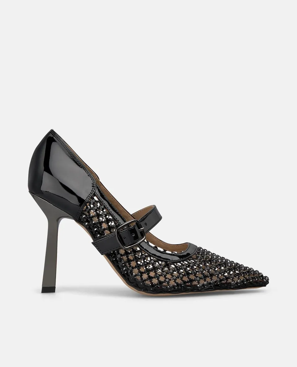 alma-en-pena-mesh-pumps-damen-high-heels-schwarz-mit-strass-und-10-cm-absatz image 1