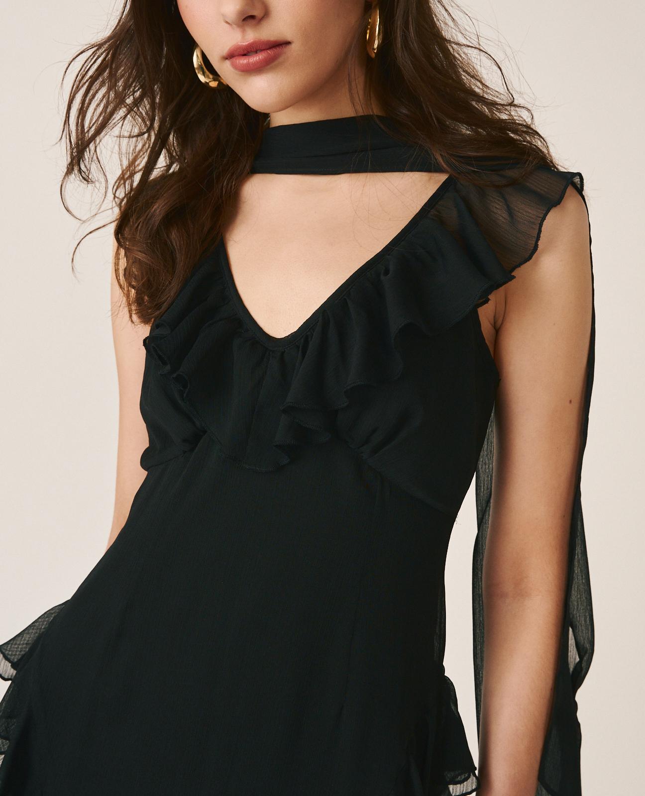 alma-en-pena-maxikleid-mit-r-schen-schwarz-inkl-tuch image 5