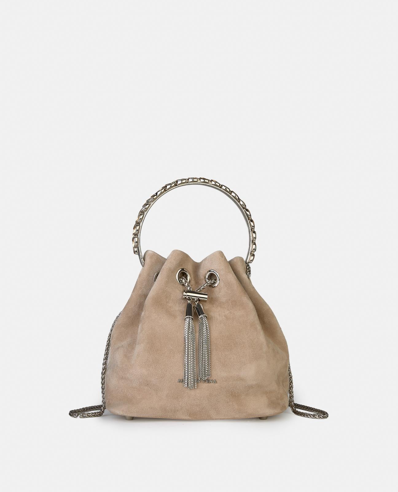 alma-en-pena-alfa-62195-bowler-bag-vison-leder-mit-anh-nger-und-kette image 1