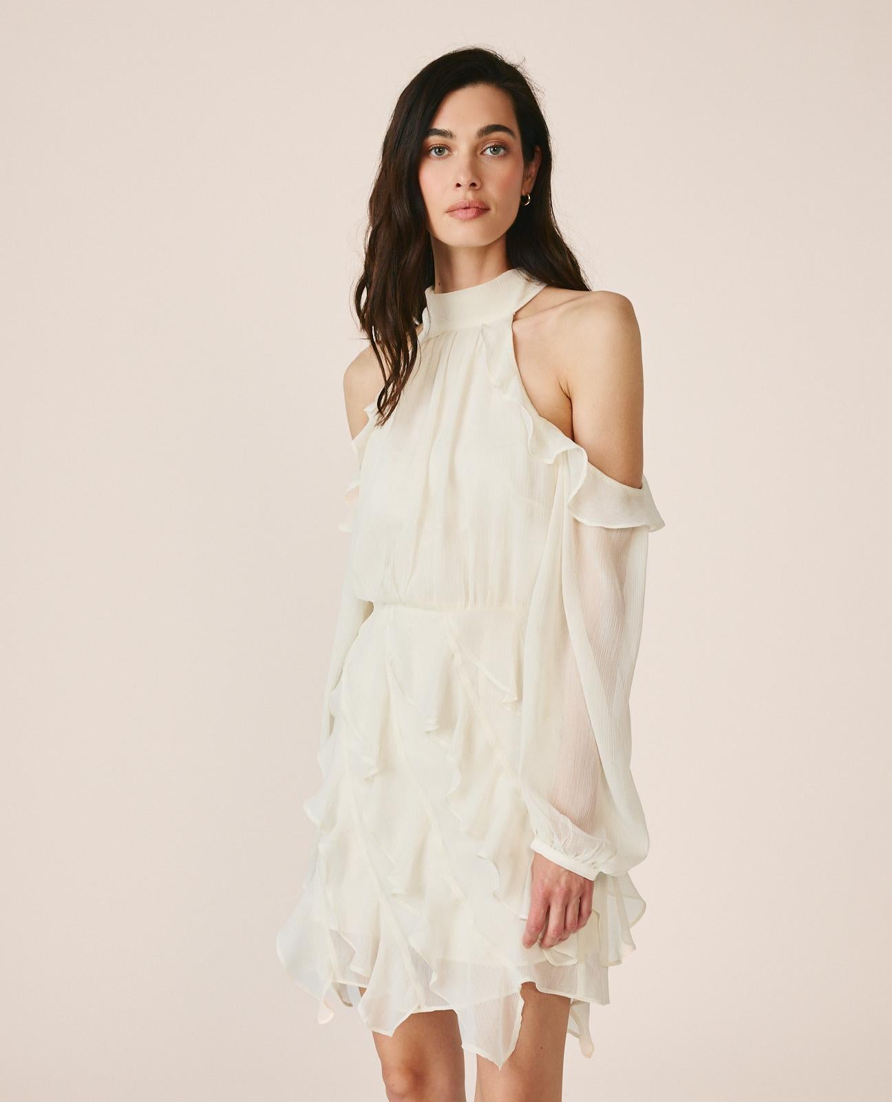 alma-en-pena-neckholder-minikleid-wei-es-chiffonkleid image 4
