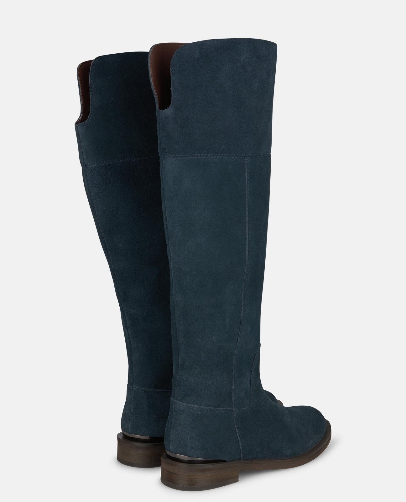 alma-en-pena-stiefel-aus-veloursleder-blau-mit-rei-verschluss-3-cm image 3