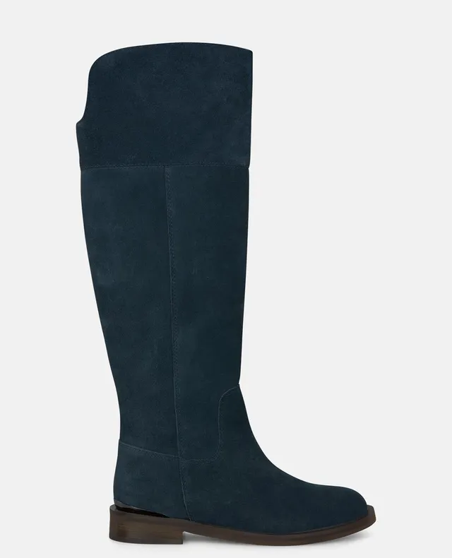 alma-en-pena-stiefel-aus-veloursleder-blau-mit-rei-verschluss-3-cm image 1