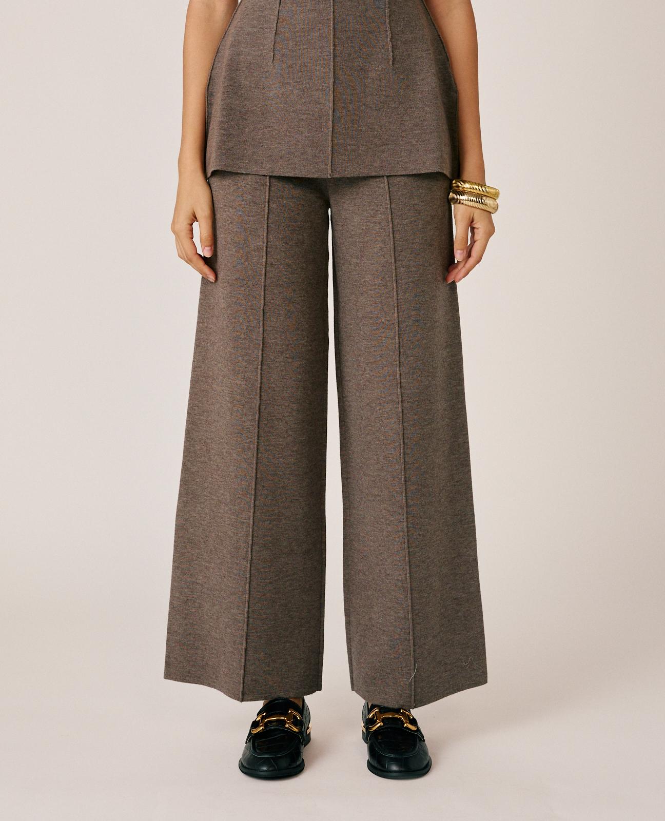 alma-en-pena-strickhose-wide-leg-braun-high-rise image 3