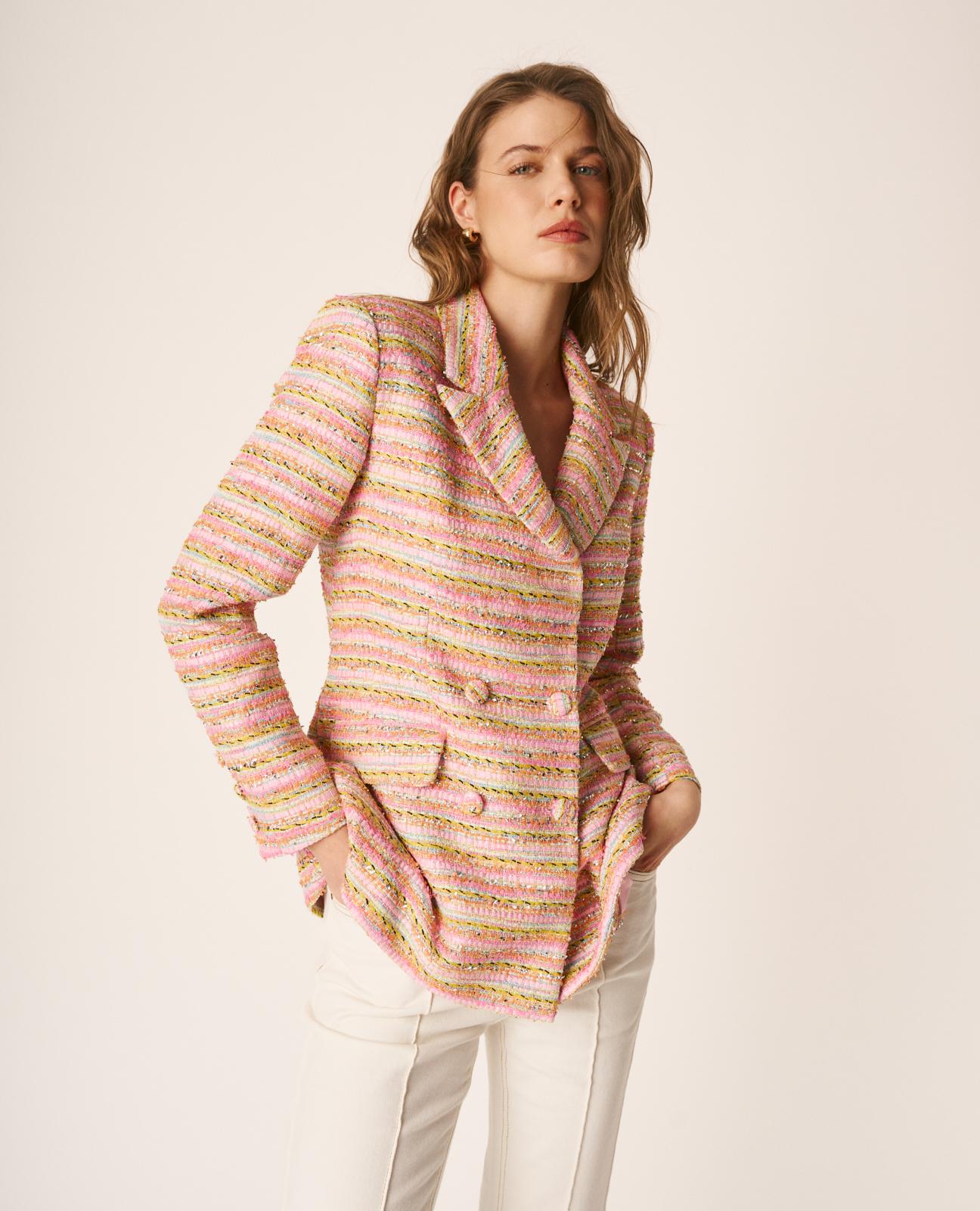 alma-en-pena-striped-blazer-tweed-multicolor-fitted image 2