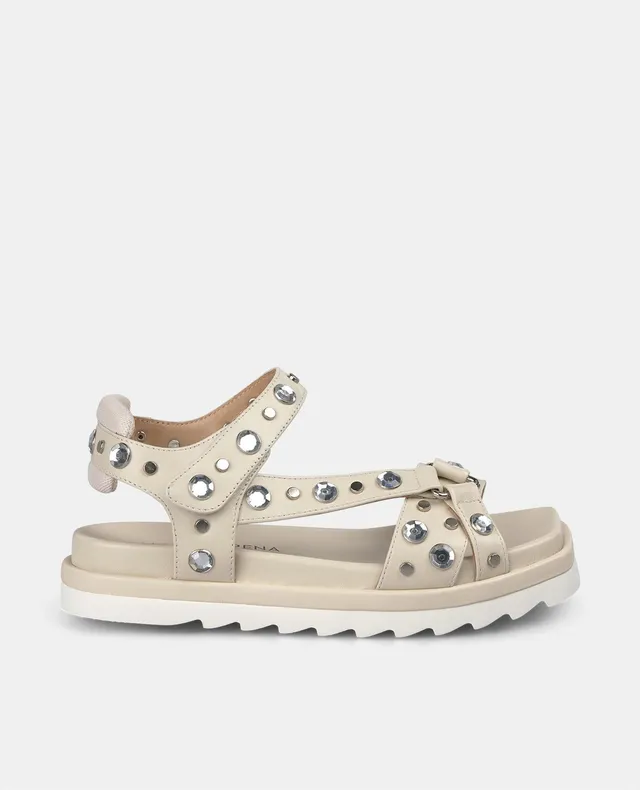 alma-en-pena-flat-sandal-with-track-sole-flache-sandale-beige-2cm image 1