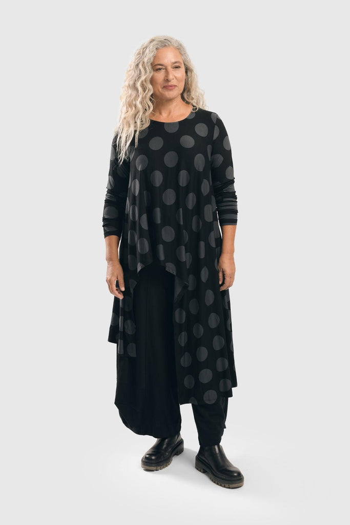alembika-dot-hi-lo-top-shirt-grau-schwarz image 1