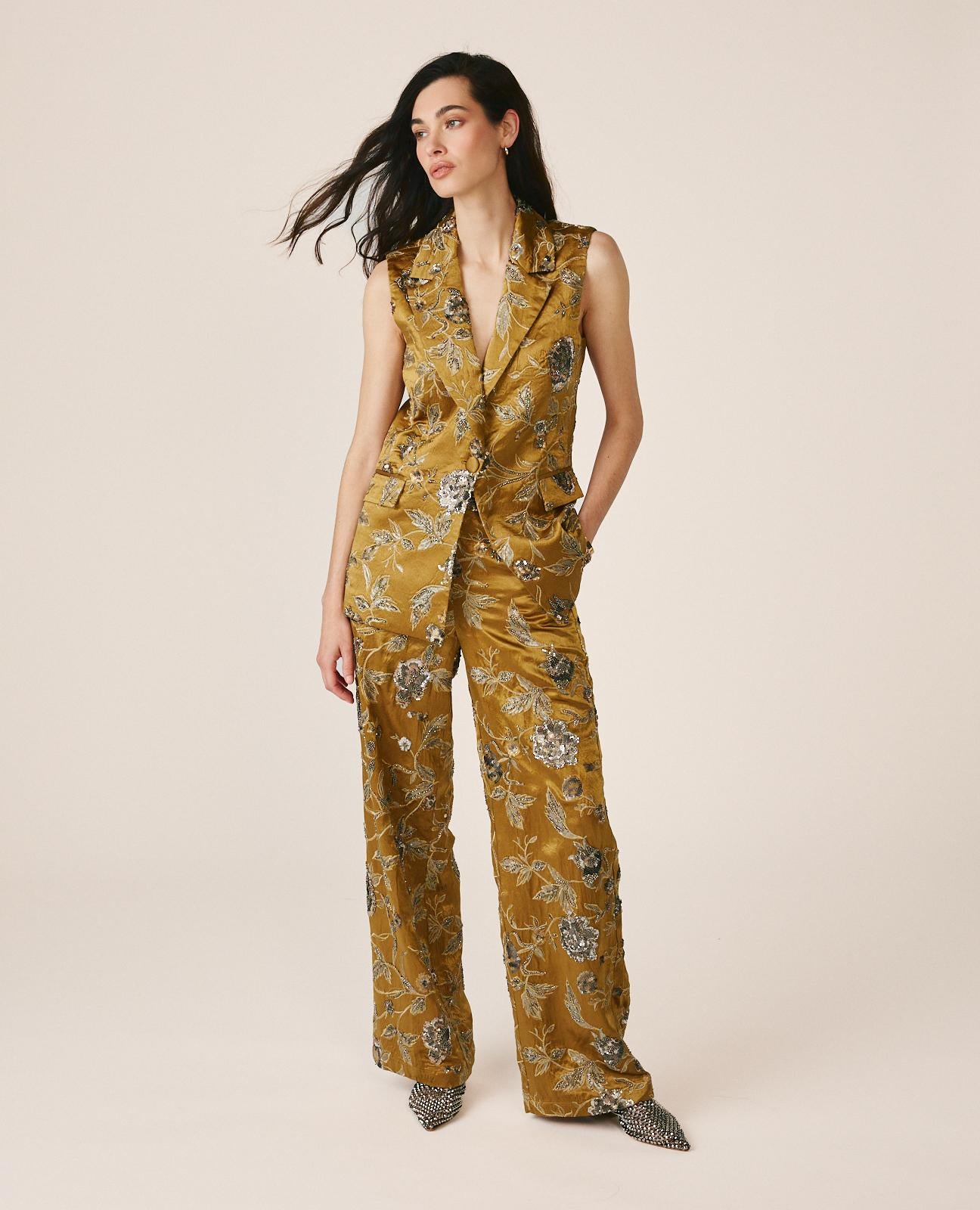 alma-en-pena-floral-pants-high-waist-blumenhose-beige-khaki-gef-ttert image 3