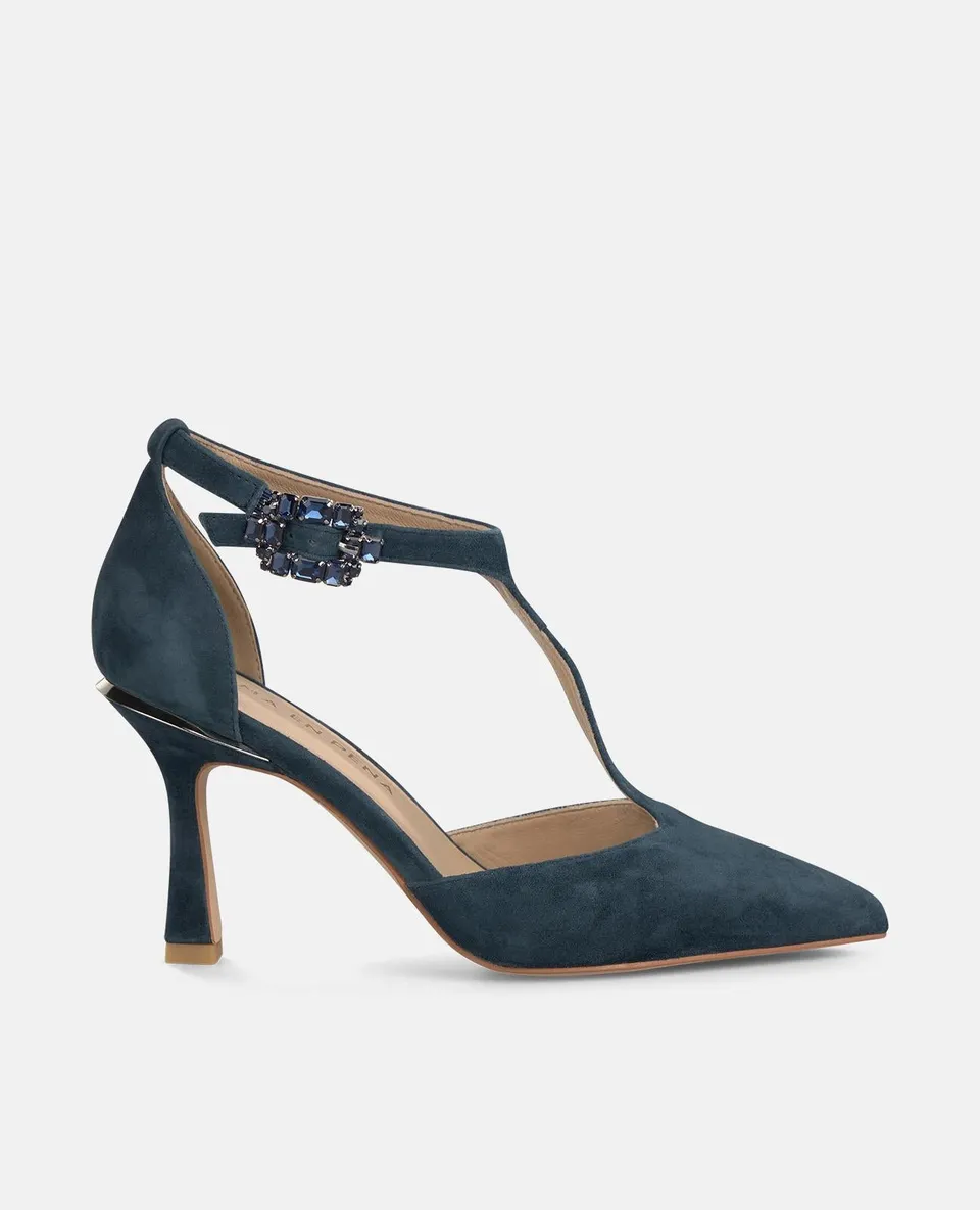 alma-en-pena-pumps-blau-mit-strass-schnalle-9-cm-pfennigabsatz image 1