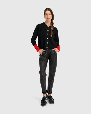 alembika-blackbird-cardigan-schwarz-vermillion image 3