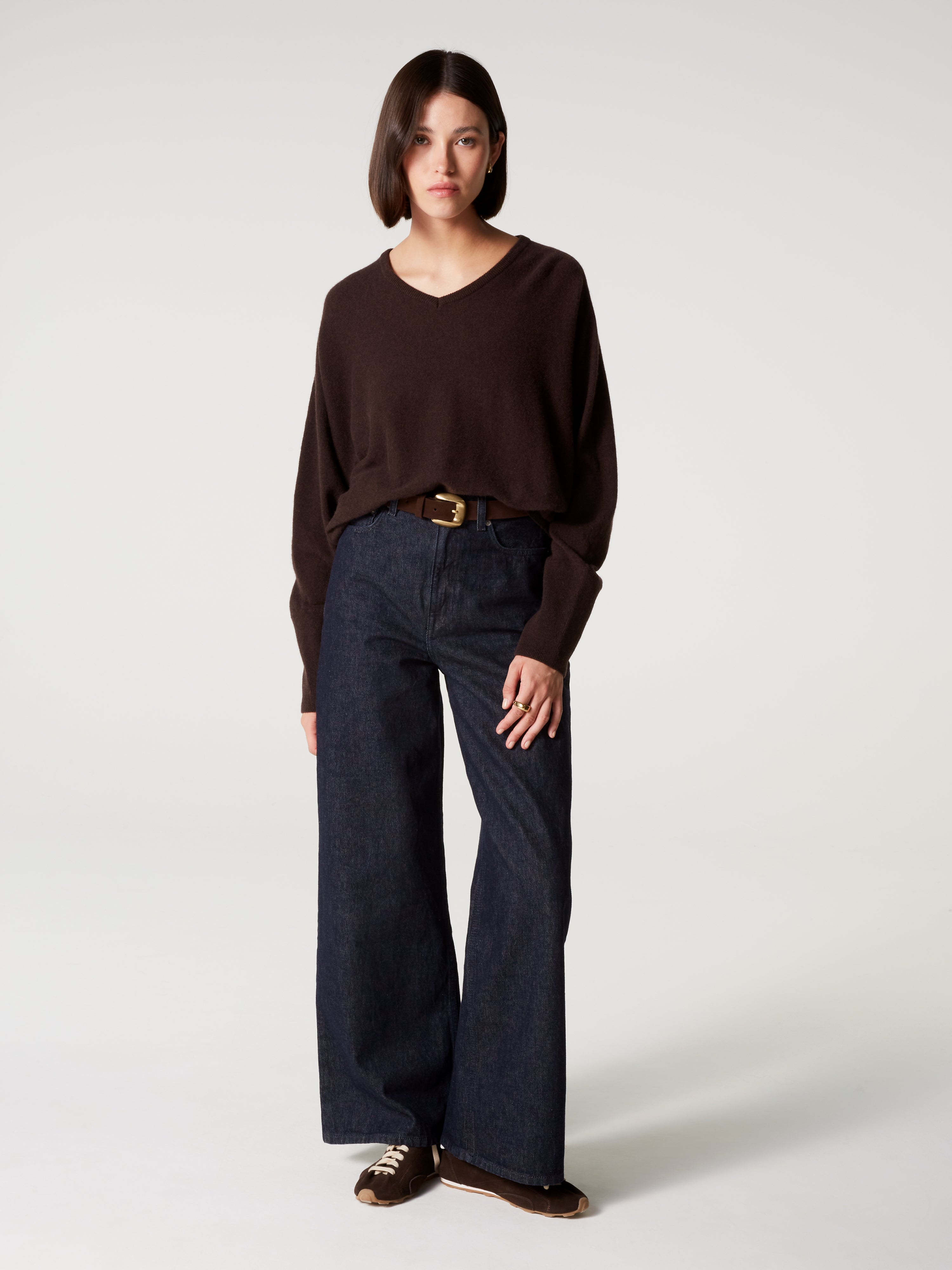 absolut-romane-v-pullover-aus-kaschmir-mit-puff-rmeln-dunkelbraun image 2