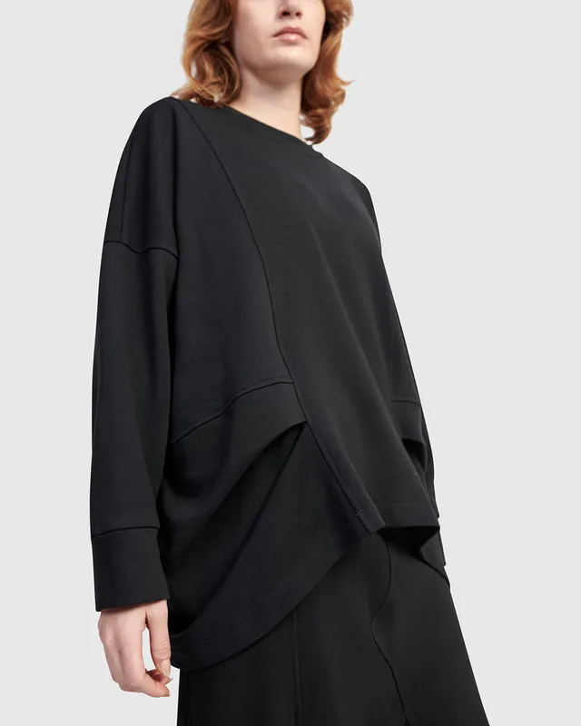 alembika-urban-tucked-sweatshirt-black-damen image 1