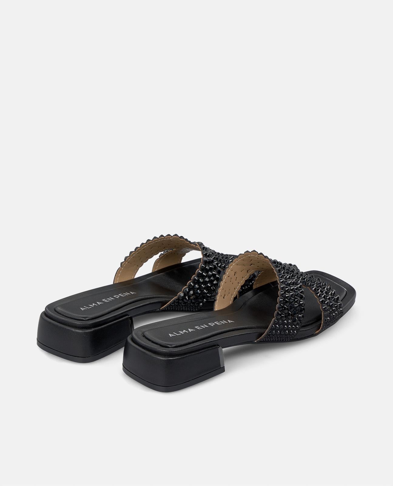 alma-en-pena-flat-jewel-sandal-flache-sandale-schwarz-mit-strass image 3