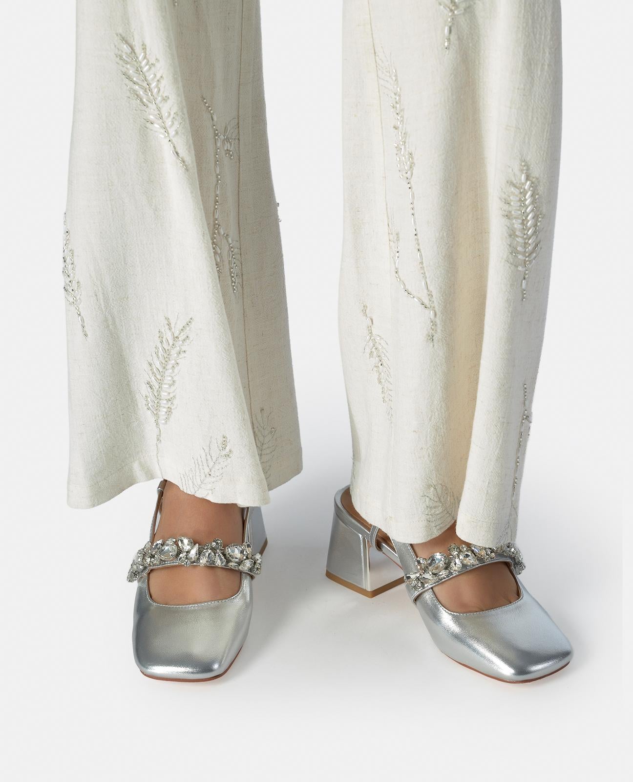 alma-en-pena-slip-on-pumps-silber-juwel-riemen-5-5-cm image 5
