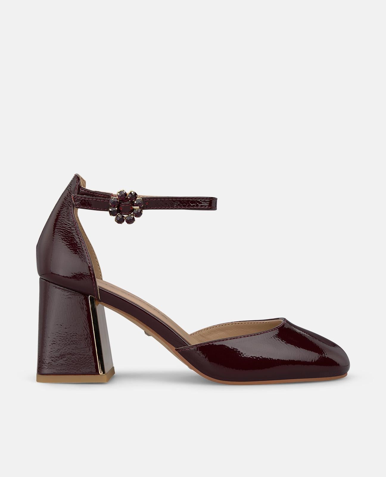 alma-en-pena-patent-leather-dress-shoe-pumps-bordeaux-7-cm-blockabsatz image 1