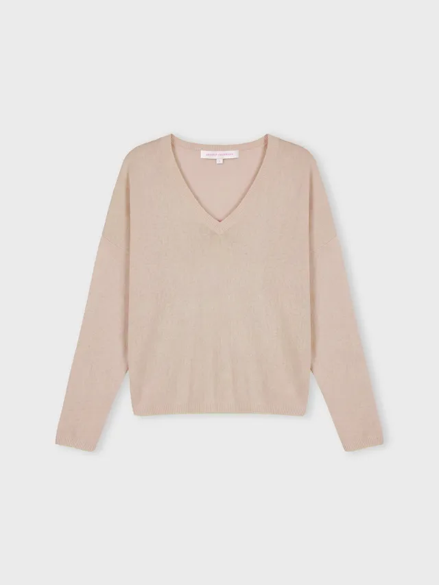 absolut-alicia-pullover-mit-v-ausschnitt-aus-kaschmir-beige-braun image 1
