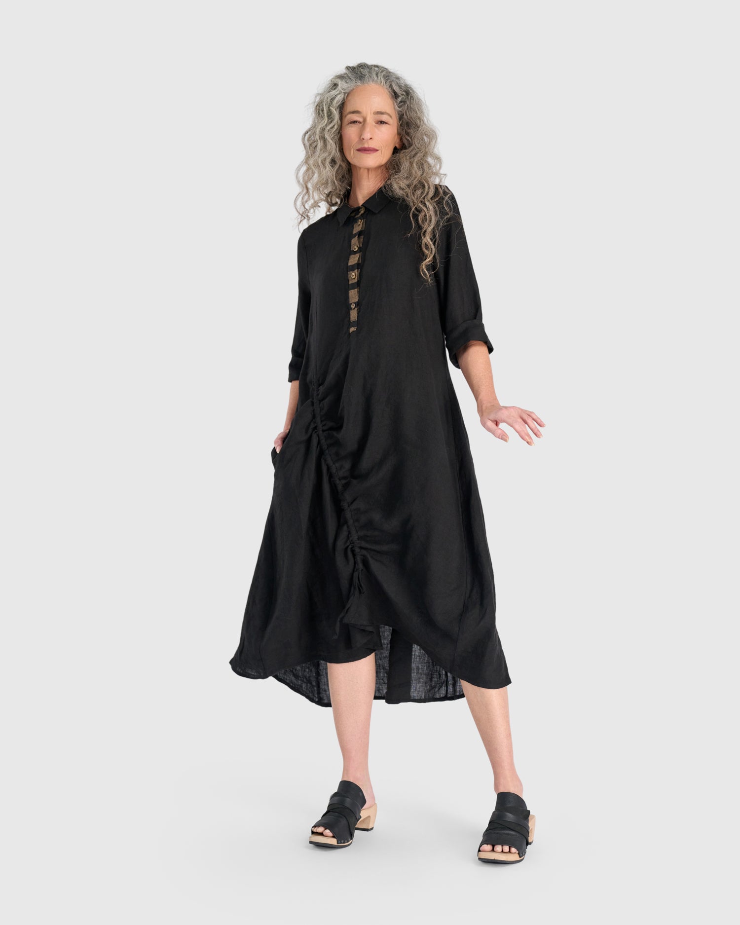 alembika-driftwood-leinenkleid-damen-schwarz image 7