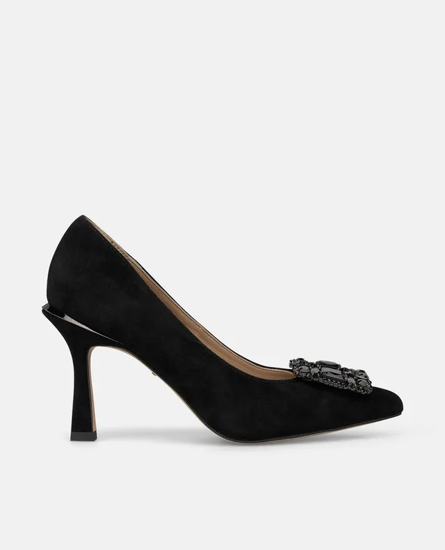 alma-en-pena-wildleder-pumps-schwarz-blume-8-cm image 1