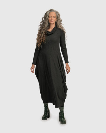 alembika-urban-diamond-dress-charcoal-damen-langarmkleid image 5