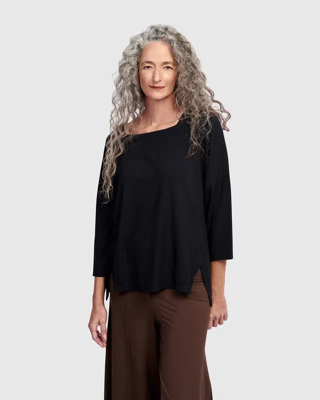 alembika-essential-boxy-top-black-damen-t-shirt image 1
