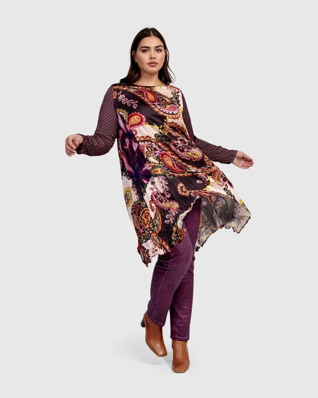 alembika-jupiter-tunic-top-paisley-crinkle-tunika-mit-tasche image 1