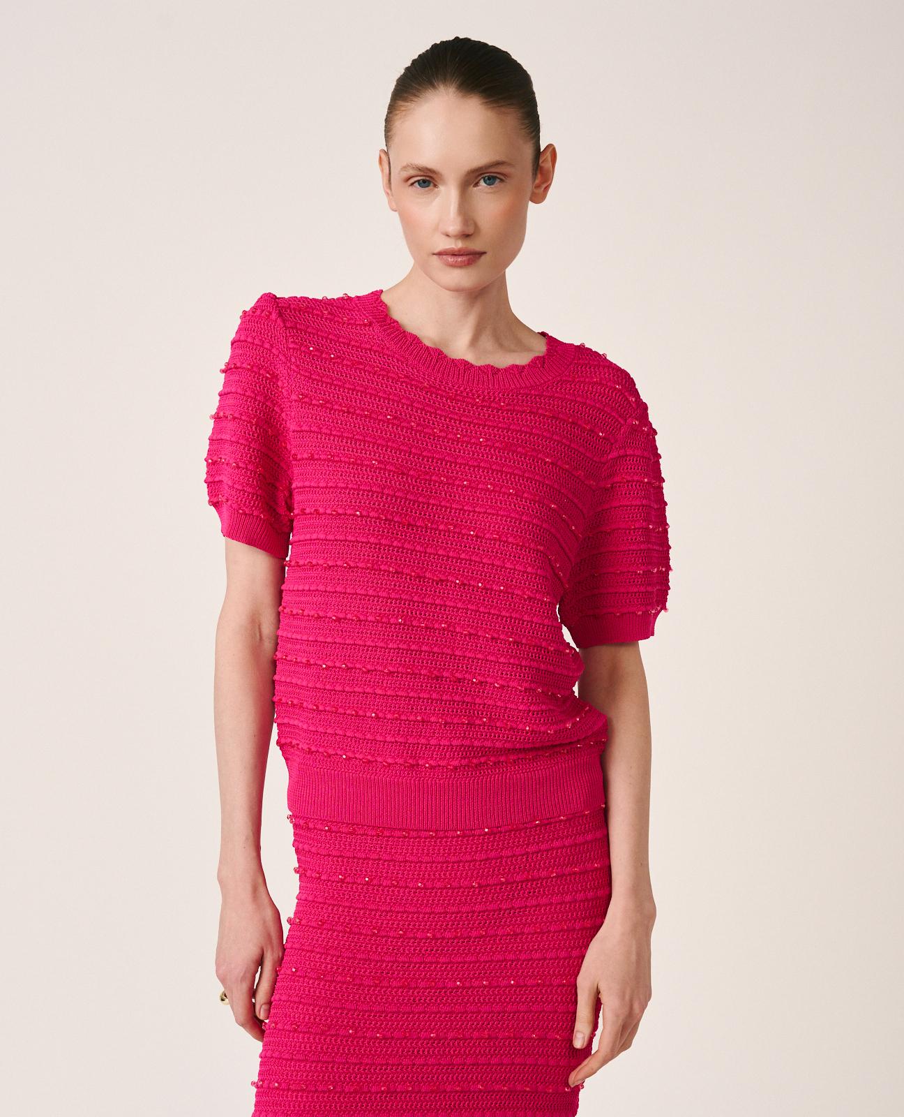 alma-en-pena-top-jewelry-point-strick-top-fuchsia image 3