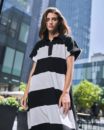alembika-urban-rugby-stripe-maxikleid-white-black image 6