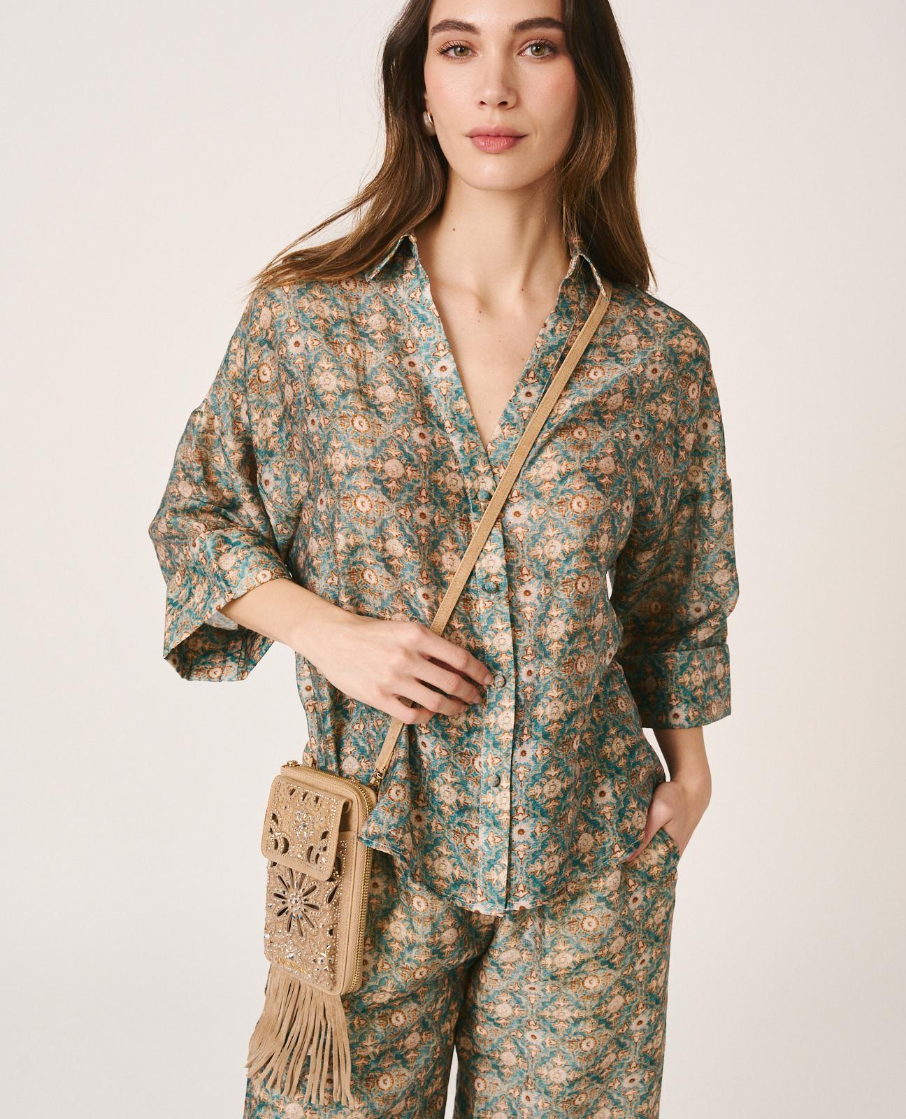 alma-en-pena-short-sleeved-shirt-kurzarm-bluse-geometrie-print image 1