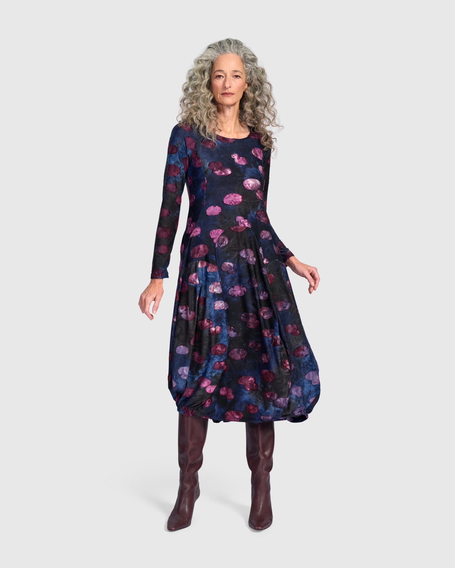 alembika-calliope-crew-cocoon-kleid-midnight-wine image 2